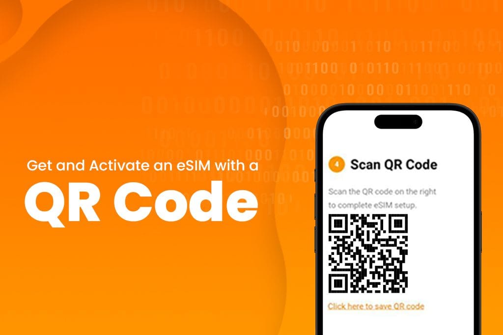 eSIM QR code activation on a smartphone