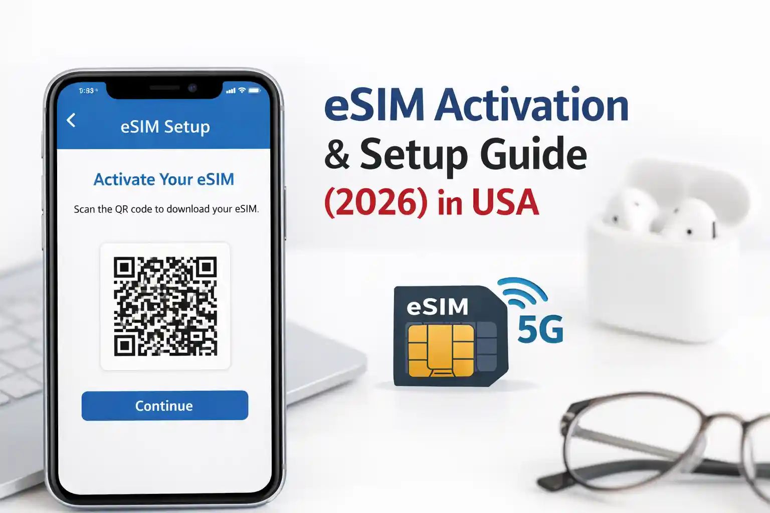 Sim Local eSIM QR code activation screen on a smartphone